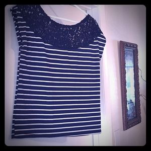Navy Blue w/White Stripes Shirt